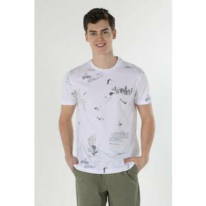 Tricou Cu Maneca Scurta DeBarbati Alb Regular Fit imagine
