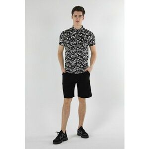Tricou polo slim fit cu model vegetal imagine