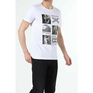 Tricou Cu Maneca Scurta De Barbati Alb Regular Fit CL1056465 8682240938989 imagine