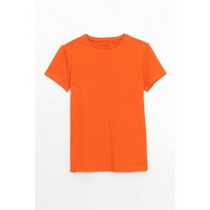 Tricou de bumbac cu decolteu la baza gatului imagine