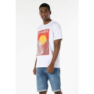 Tricou din bumbac cu imprimeu tropical imagine