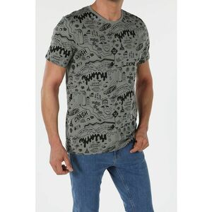 Tricou cu decolteu la baza gatului si imprimeu imagine
