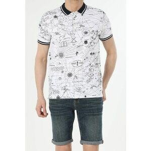 Tricou polo regular fit cu model grafic imagine