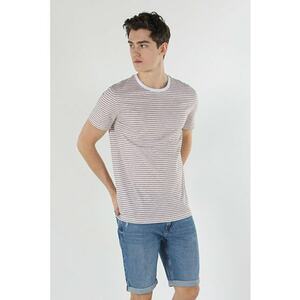 Tricou Cu Maneca Scurta De Barbati Bej Regular Fit CL1057484 8683197133212 imagine