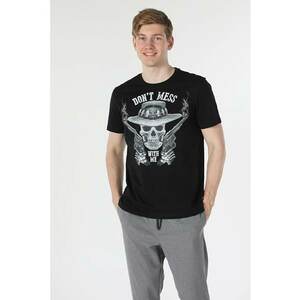 Tricou Cu Maneca Scurta De Barbati NegruRegular Fit imagine
