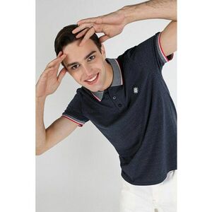 Tricou Polo Cu Maneca Scurta De Barbati Albastru Marin Regular Fit2 imagine