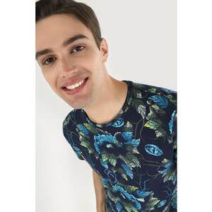 Tricou Cu Maneca Scurta De Barbati Verde Regular Fit. imagine
