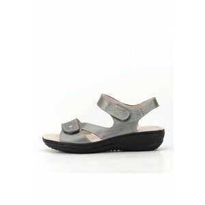 Sandale gri metalizat din piele naturala Sara 129 5526 imagine