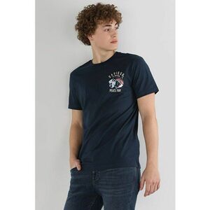 Tricou cu imprimeu si decolteu la baza gatului imagine