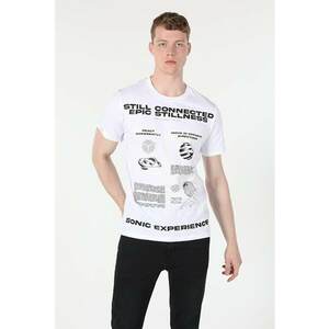 Tricou Cu Maneca Scurta De Barbati Alb Regular Fit 46468 imagine
