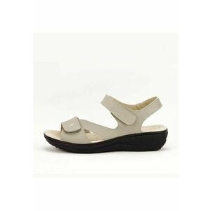Sandale gri din piele naturala Sara 129 3060 imagine