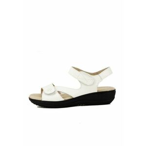 Sandale albe din piele naturala Sara 129 5501 imagine