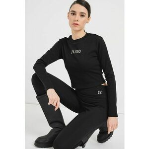 Bluza crop din amestec de bumbac cu logo Della imagine
