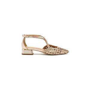 Pantofi din piele cu varf ascutit si model impletit imagine