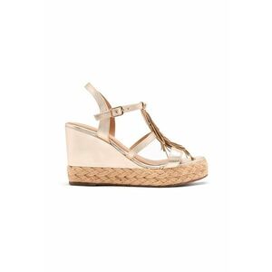 Sandale wedge de piele cu franjuri imagine