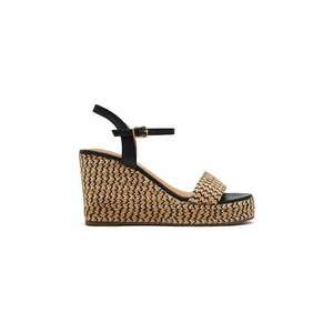 Sandale din piele ecologica cu talpa demi-wedge imagine