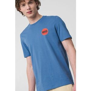 Tricou cu decolteu la baza gatului cu logo imagine