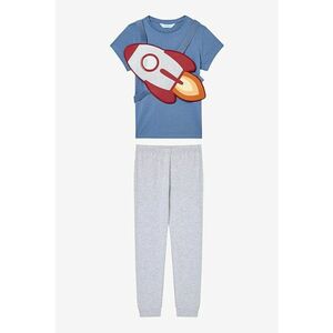 Pijama cu pantaloni lungi si detaliu grafic imagine