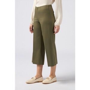 Pantaloni crop cu croiala evazata imagine