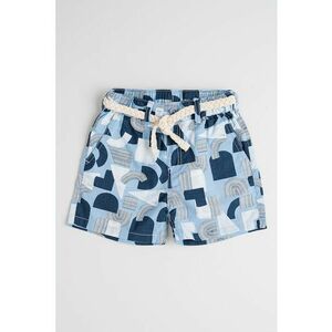 Pantaloni scurti cu model si cordon impletit in talie imagine