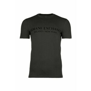 Tricou de bumbac cu decolteu la baza gatului si imprimeu logo imagine