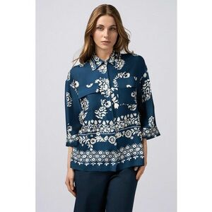 Bluza cu imprimeu floral si maneci trei sferturi imagine