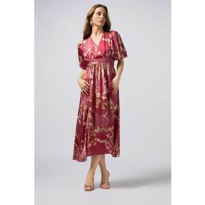 Rochie cu maneci scurte si imprimeu floral imagine