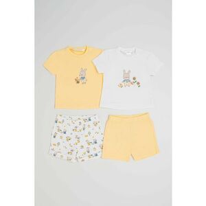 Set de tricouri si pantaloni scurti cu detalii metalizate - 4 Piese imagine