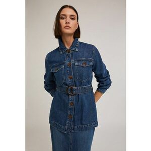Jacheta din denim cu cordon imagine