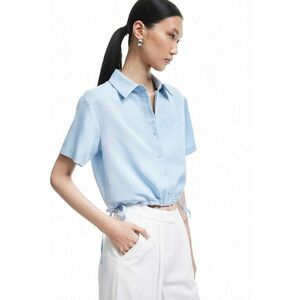 Camasa crop din amestec de modal cu snur imagine