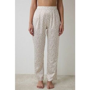 Pantaloni de pijama din satin cu talie inalta imagine