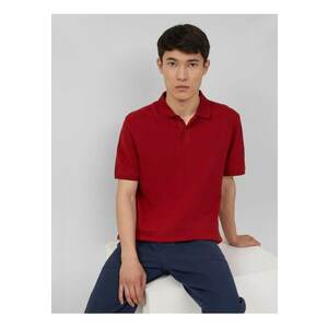 Tricou polo barbati - Regular fit din bumbac - Rosu inchis - imagine
