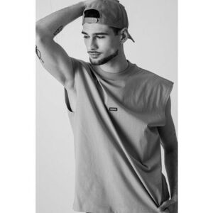 Tricou fara maneci cu decolteu la baza gatului Navertz imagine