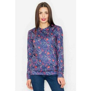 Hanorac dama bleumarin - model floral - poliester imagine