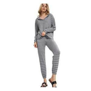Pantaloni dama - trening - gri - poliester/viscoza - imagine