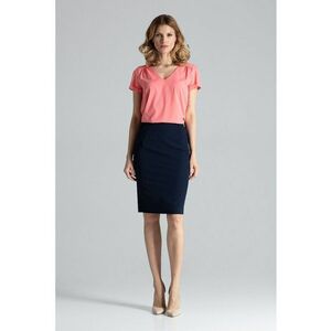 Fusta midi creion - bleumarin - poliester - confortabila imagine