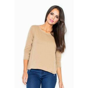 Bluza dama - Fermoare - Poliester/Elastan - Bej - imagine