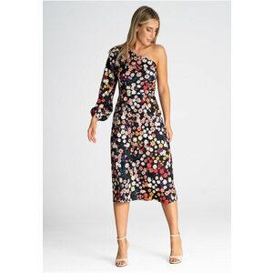 Rochie midi imprimeu floral - multicolor - poliester imagine
