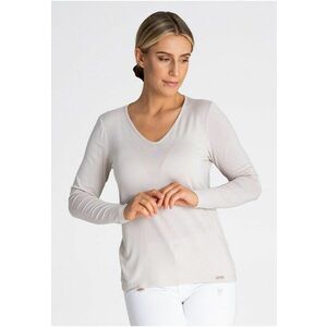 Bluza dama - Viscoza/Elastan - Maneca lunga - Crem imagine