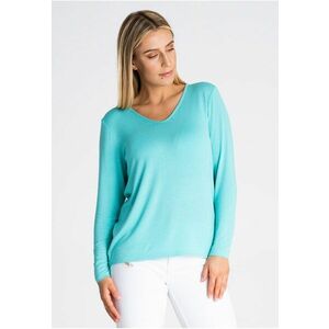 Bluza dama - Viscoza/Elastan - Maneca lunga - Turcoaz imagine