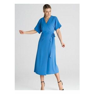 Rochie de zi casual - albastru - poliester - material confortabil imagine