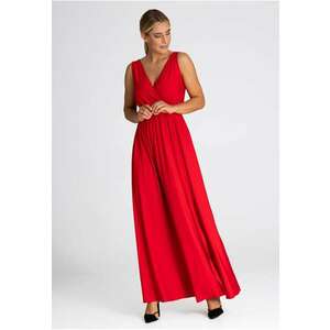 Rochie lunga M960 - rosie - fara maneci - poliester-elastan imagine