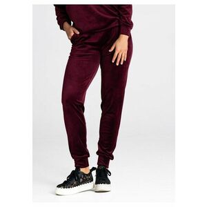 Pantaloni dama - M965 - catifea - rosu bordo - poliester - elastan imagine