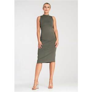 Rochie mulata - model M1031 - cu guler - viscoza - verde - material elastic imagine