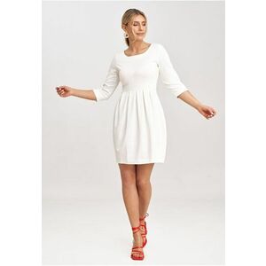 Rochie usor evazata - ecru - poliester imagine