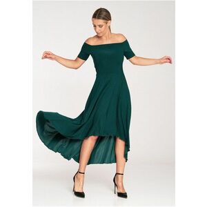 Rochie de seara - maxi - verde - material elegant - poliester imagine