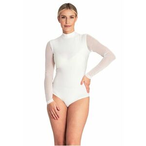 Body elegant maneca lunga - ecru - viscoza si elastan imagine