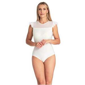 Bluza de tip body elegant M1040 - alb - maneca scurta - vascoza - imagine