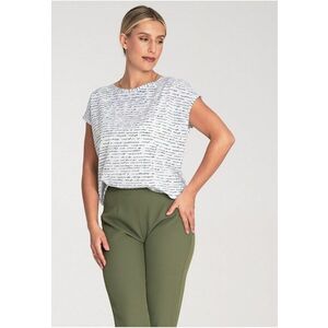 Bluza dama - Poliester/Elastan - Maneca scurta - Alb/Negru imagine