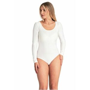 Body elegant ecru - maneci lungi - material subtire - versatil - poliester - imagine